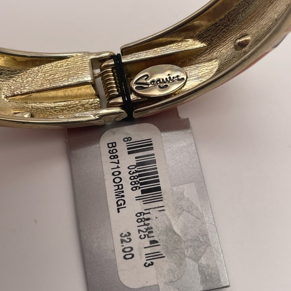 Sequin Orange and Gold Enamel Bangle Bracelet - Picture 7 of 7